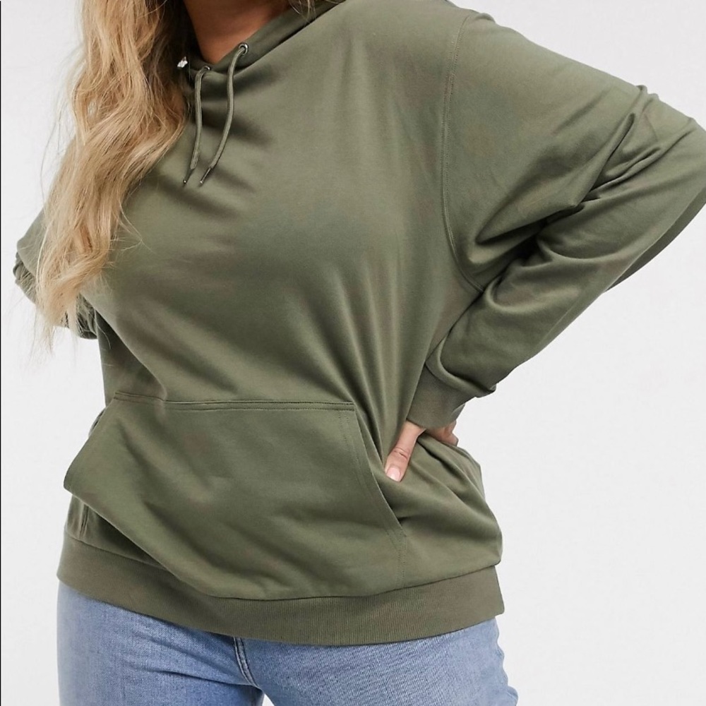 Olive Green Hooded Sweatshirt